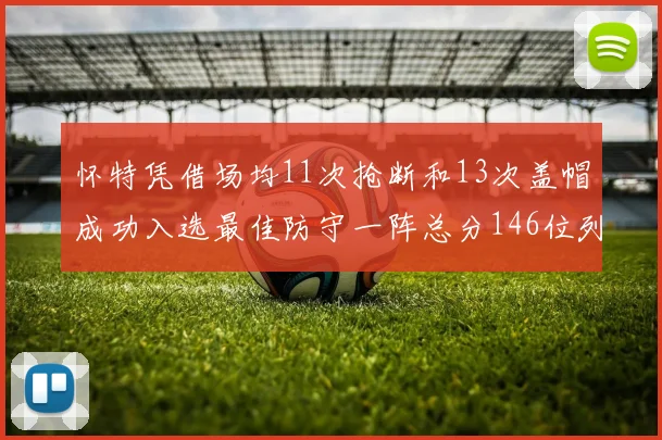 怀特凭借场均11次抢断和13次盖帽成功入选最佳防守一阵总分146位列第五